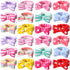 WILLBOND 24 Pack Spa Headband Bow Hair Band - Adjustable Facial Makeup Headband for Women, Soft Flannel Towel Wraps