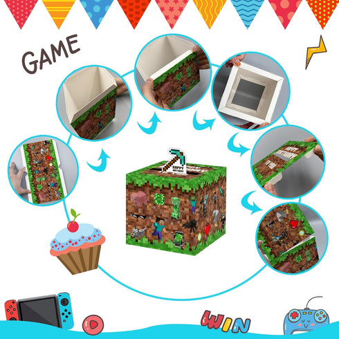 Set 100Pcs YC1431 Azbuk Surprise Money Box Gift Pull - Happy Birthday Money Box for Cash Gift Included Transparent