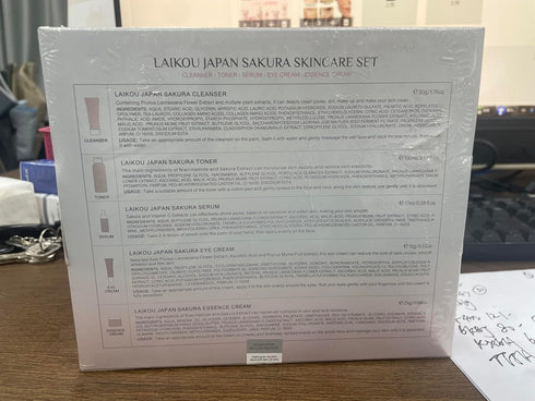 Skin Care Set Sakura for Women, Korean Beauty Gift Kit with Cleanser, Serum, Cream, Toner, Eye Cream, and Masks.