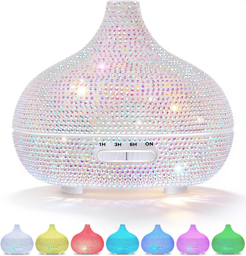 Mulixis Bling Rhinestone Onion Aromatherapy Diffuser for Home Bedroom 500ml Large Oil Diffuser