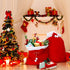 Shappy 2 Pcs Christmas Velvet Santa Claus Bags, Large 20 x 28 Inch Gift Sack with Drawstring for Xmas Presents (Red)