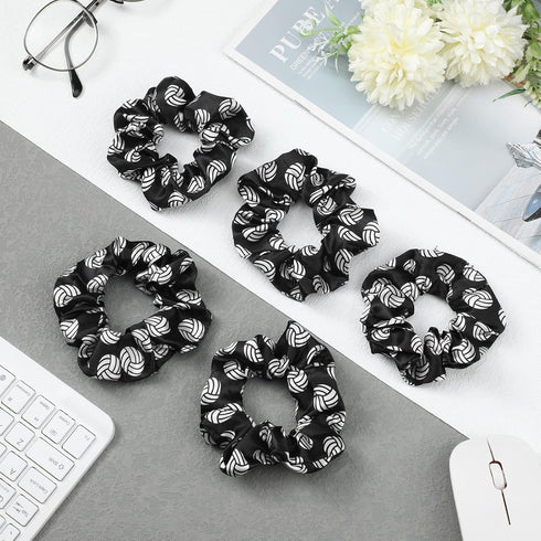 WILLBOND 20 Pcs Sports Scrunchies Gifts, Elastic Silk Satin Hairbands for Women Player Team Accessories (Volleyball)
