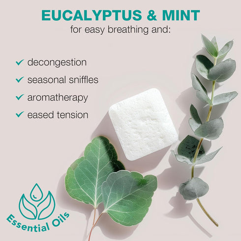 Shower Steamers Aromatherapy - USA Made with Natural Ingredients, Eucalyptus Essential Oil Shower Bombs