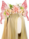 MOSTORY Flower Crown with Butterfly Fairy Wings Headband, Elf Woodland Hairband for Renaissance Cosplay Halloween