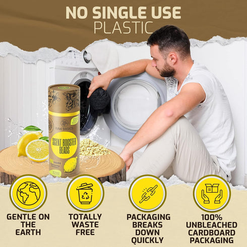 Scent Boosters for Washer, Wild Lemon Aroma - Bulk Laundry Booster Beads and Fabric Smell Deodorizer - In Wash Odor