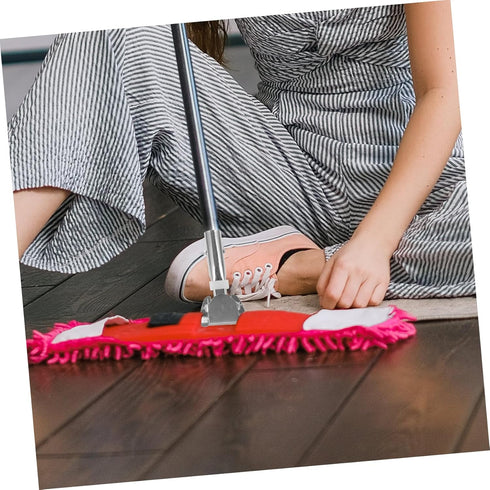 Mop Stick Clip for Floor Cleaning - Replacement Rod Clip for Mop Pole, Stainless Steel Lengthen Mop Head