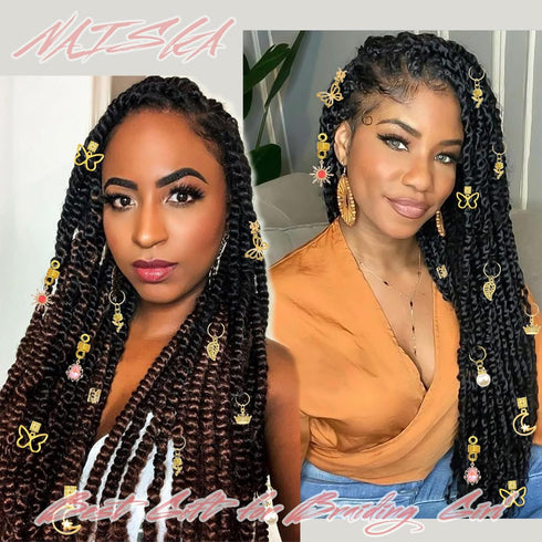 NAISKA 148Pcs Gold Hair Jewelry for Braids, Colorful Crystal Stone Dreadlocks Accessories for Women and Girls