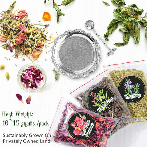 Witchcraft Supplies Kit, 56 PCS Witch Box with Dried Herbs, Crystals, Candles, Amethyst Cluster, Wiccan Tools for
