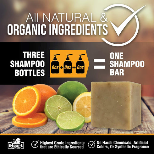 Organic Shampoo Bar with Neem Amla Shikakai Hibiscus, Made in USA, Natural Herbal Clarifying Surfactant Free, Ayurvedic