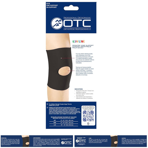 OTC KidsLine Knee Sleeve, Open Patella, Neoprene Support