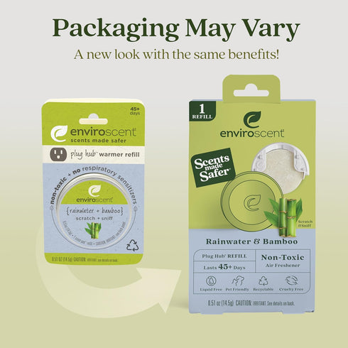 Enviroscent Non-Toxic Air Freshener Refills, Rainwater & Bamboo, Essential Oil Plug-In for Home Fragrance