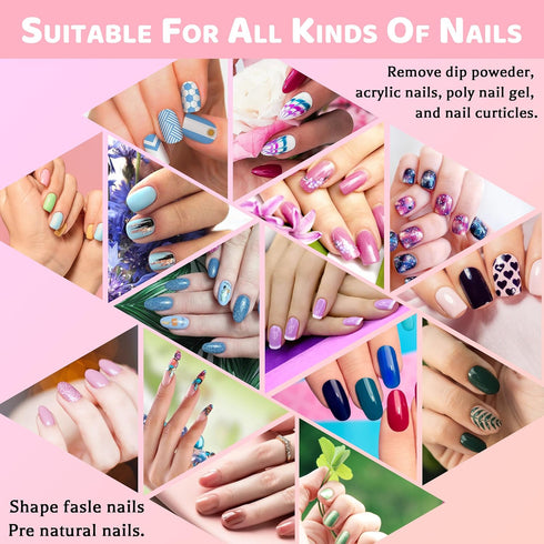 Professional Nail Files - 12pcs Emery Board Nail Files for Natural & Acrylic Nails (100/180/240 Grit)