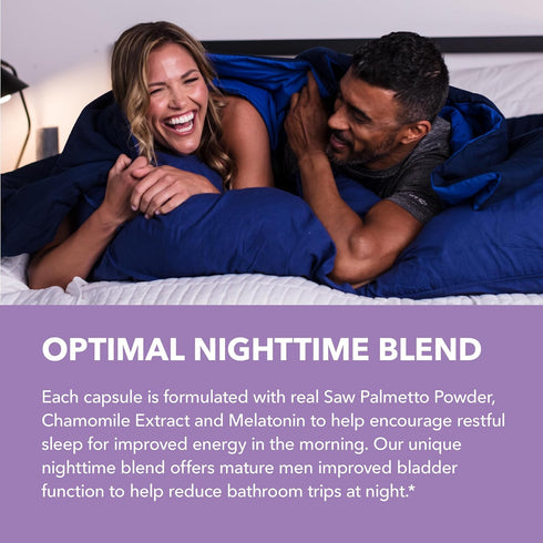 Night Time Saw Palmetto for Men - Supplement with Melatonin and Chamomile Extract for Sleep & Prostate Support