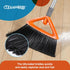 Commercial Broom and Dustpan Set with Long Handle, Heavy Duty Outdoor Broom for Courtyards, Garden, Grey