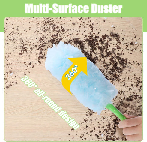 30PCS Disposable Dusters Refills, Heavy Duty 360 Degree Dusters Blue Electrostatic Replacement Heads for Multi-Surface