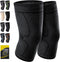 CAMBIVO Knee Compression Sleeve 2 Pack for Men and Women, Large Black Knee Support for Running, Gym, Sports, Hiking