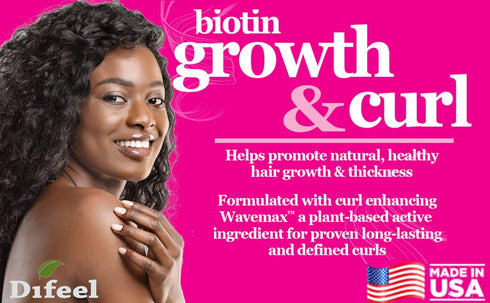 Difeel Biotin Growth & Curl Premium Hair Oil - 2.5 oz, Nourishing Oil for Hair Growth and Curl Enhancement.