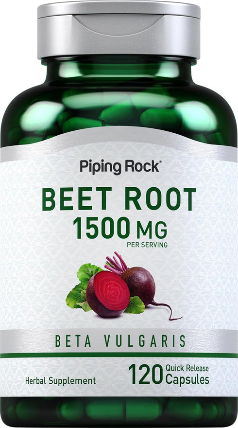 Piping Rock Beet Root Capsules 1500 mg | 120 Pills | Non-GMO, Gluten Free Extract Supplements