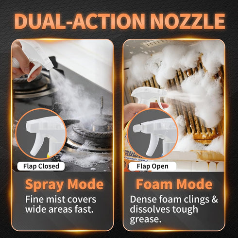 WETQUEEN Nozzle, 16.91 Oz All Purpose Cleaner Spray, Heavy Duty Kitchen Degreaser Foam & Stubborn Stain Remover