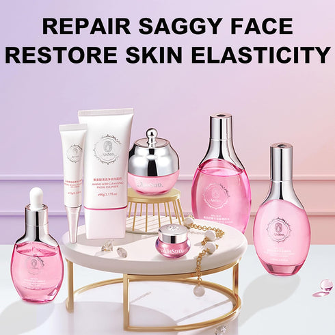 Hyaluronic Acid Anti Aging Skin Care Set | Daily Skincare Kit for Women, 7 Pieces Beauty Gift Set
