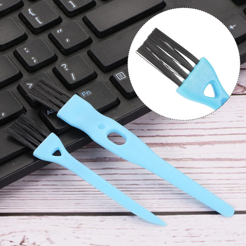 MECCANIXITY Shaver Brush Cleaning Tools, Blue Handle, Black Nylon Bristles, 8 Pack for Home and Office