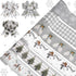 AnyDesign 6 Roll Christmas Wired Ribbon, Farmhouse Rustic Craft Ribbon for Xmas Crafts and Gift Wrapping