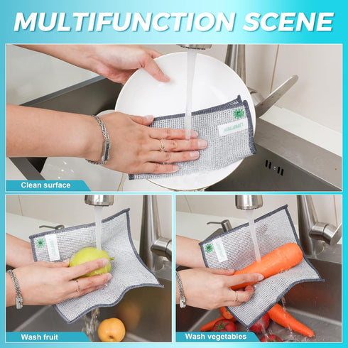 UAFAP 12 7.87 7.87 PCS Non Scratch Wire Dishcloth, Cleans Fast Without Scratching, Stands Up to Stuck-on Grime