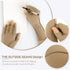 Janmercy 3 Pairs Fingerless Compression Gloves for Women Men, Outside Seams, Carpal Tunnel (Nude, Normal)