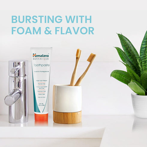 Himalaya Botanique Neem & Pomegranate Toothpaste, Mint Flavor, 5.29 oz - Fluoride Free, Vegan, Gluten Free
