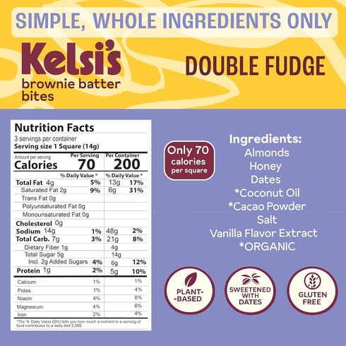 Pack, 8 Pack Kelsi's Brownie Batter Bites, Variety - Whole Ingredients, Healthy Brownie Bites, Dairy Free, Gluten Free