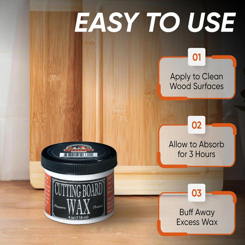 Heritage Products All Natural Plant Based Cutting Board Wax, 4 oz for Butcher Block, Chopping Block, Charcuterie Board
