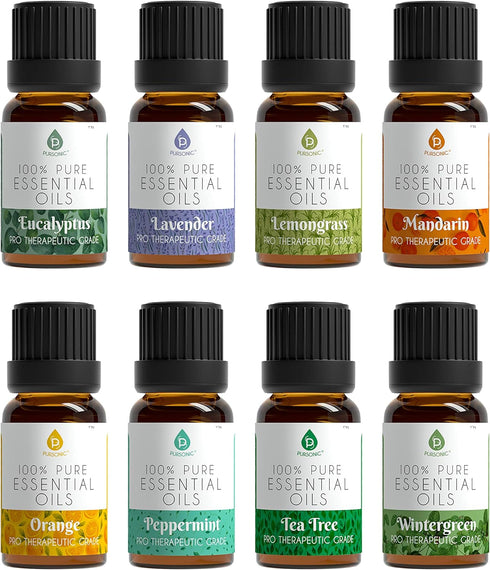 Pursonic Essential Oils Set - 8 Aromatherapy Oils Blends Gift Set -