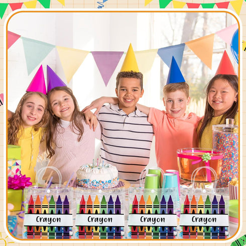 Supervitae 36 8 8 3.15 Inch Pcs Graduation Crayon Gift Bags Bulk with Handle Plastic Clear Goodies Treats Totes for End
