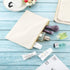 10 Pieces Cosmetic Bag - Multipurpose Makeup Bag with Zipper, Cotton Canvas Travel Toiletry Pouch (L, Beige)