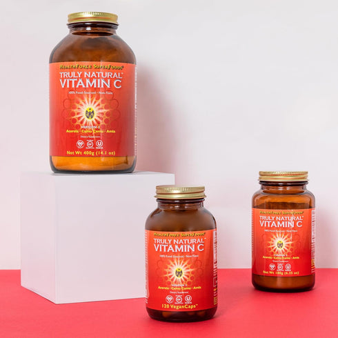 HEALTHFORCE SUPERFOODS Truly Natural Vitamin C - Immune Support Supplement with Camu Camu Berry - 120 Vegan Caps