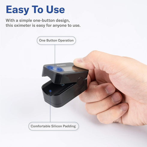 Alcedo Pulse Oximeter Fingertip | Blood Oxygen Saturation Level (SpO2) and Heart Rate Monitor with Carry Case