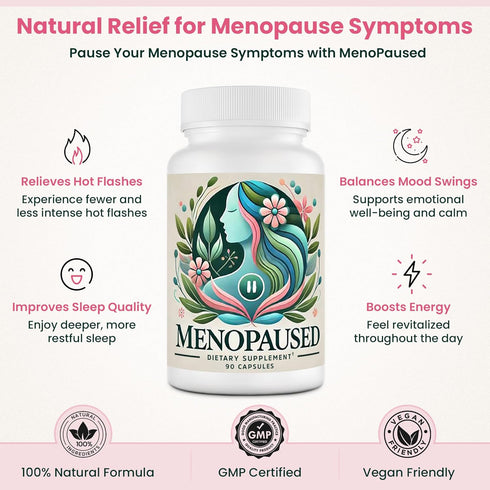 Menopaused -90 Menopause Supplements for Women -Women Multivitamin for Wellness & Vitality -Herbal Support for Hormone