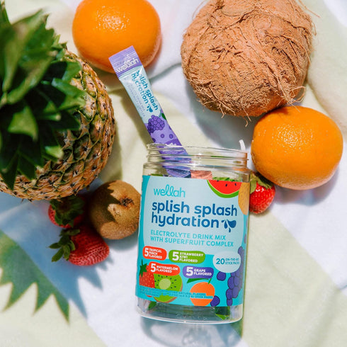 Splish Splash Hydration (Grape Flavor) - 20 Stick Packs Electrolyte Drink Mix with Superfruit Complex