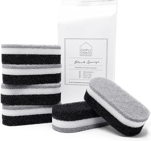 Kitchen Dish Cleaning Sponges - Pack of 6 | Non-Scratch & Fast-Drying