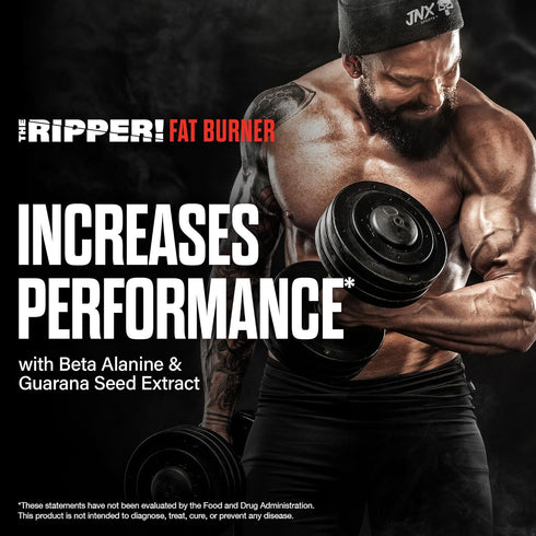 JNX SPORTS The Ripper! Shredding Thermogenic Fat Burner - Blood Orange 30 Servings, Advanced Fast Acting Pre-Workout