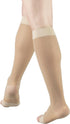Truform Sheer Compression Stockings, 15-20 mmHg, Women's Knee High Length, Open Toe, 20 Denier, Nude, 2X-Large