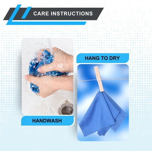 Microfiber Cleaning Cloth, 7x6'' Microfiber Cloth, Pack of 6 Blue Lens Cleaning Wipes