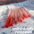 200pcs Heart Shaped Red Straws, Cute Disposable Drinking Straws Individually Wrapped for Valentines Day Party Supplies