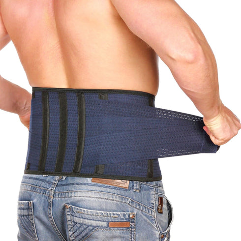 AVESTON Lower Back Brace for Back Pain Relief - Breathable Lumbar Support Belt for Men and Women, Large Size 38-45 inch
