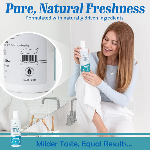 Everest Mouth Wash & Tonsil Stone Remover – Natural Oral Rinse to Soothe Tonsils, Fight Bad Breath, Spearmint