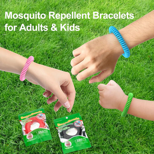 24 Pack Mosquito Repellent Bracelets, Individually Wrapped DEET Free Natural Waterproof Wristbands