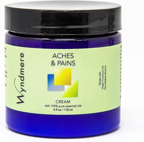Wyndmere Aches & Pains Cream - Handcrafted with 100% Pure Essential Oils, All-Natural Ingredients, 4oz