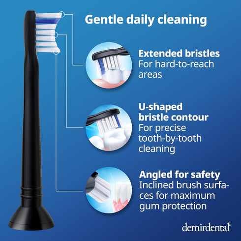 HX6088b 8 Pack demirdental Toothbrush Heads mini Sensitive Compatible with Philips Sonicare Toothbrush Heads - Soft