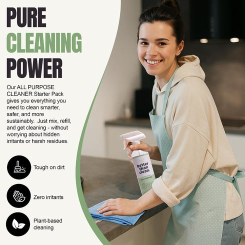 Pack 8oz 16oz All Purpose Cleaner Starter Plant-Based, Fragrance Free, Empty Refillable, Cleaning Kit with Concentrate