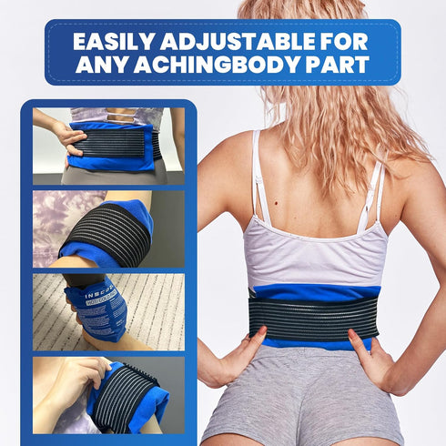 Hot & Cold Gel Ice Pack for Pain Relief (3Pcs Set), Flexible Therapy Pad for Sports Injuries, Safe & Eco-Friendly